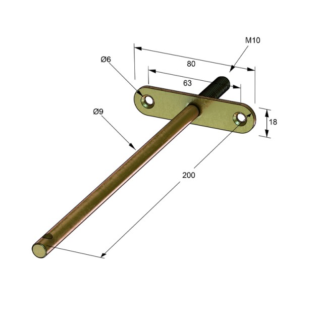 FLOATING SHELF BRACKET IRIDESCENT 9x200